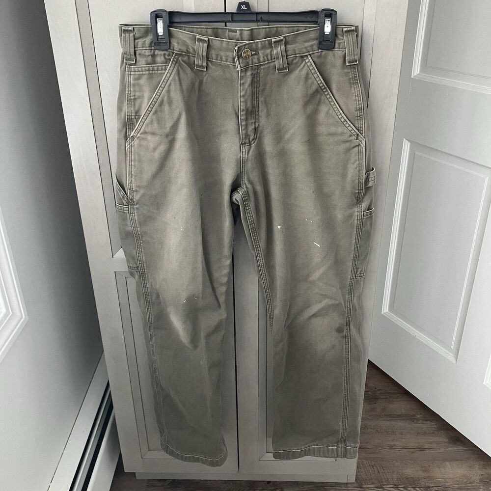 Carhartt Twill Relaxed Fit Dungaree Utility Work Pants Men's 31x27 B324-DFE